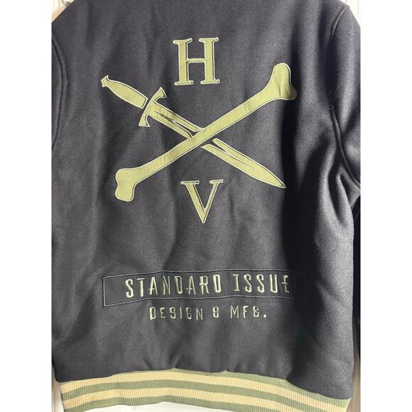 HEROES & VILLIANS Varsity Bomber Jacket NWT $140 "Standard Issue" Size L - Picture 16 of 16